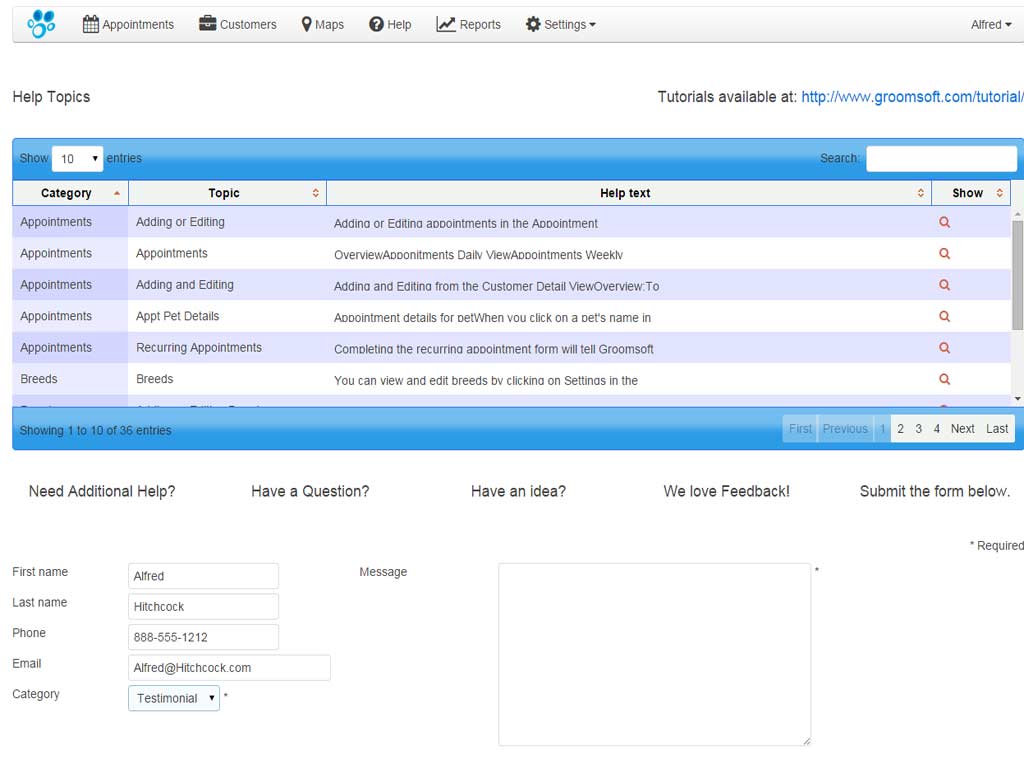 Groomsoft Tutorials and Screenshots